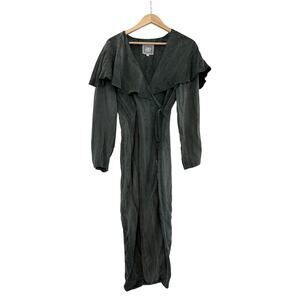 Beau David Wrap Midi Dress Womens Sz 10 Vintage Forest Fairy Whimsigoth Green